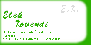 elek kovendi business card